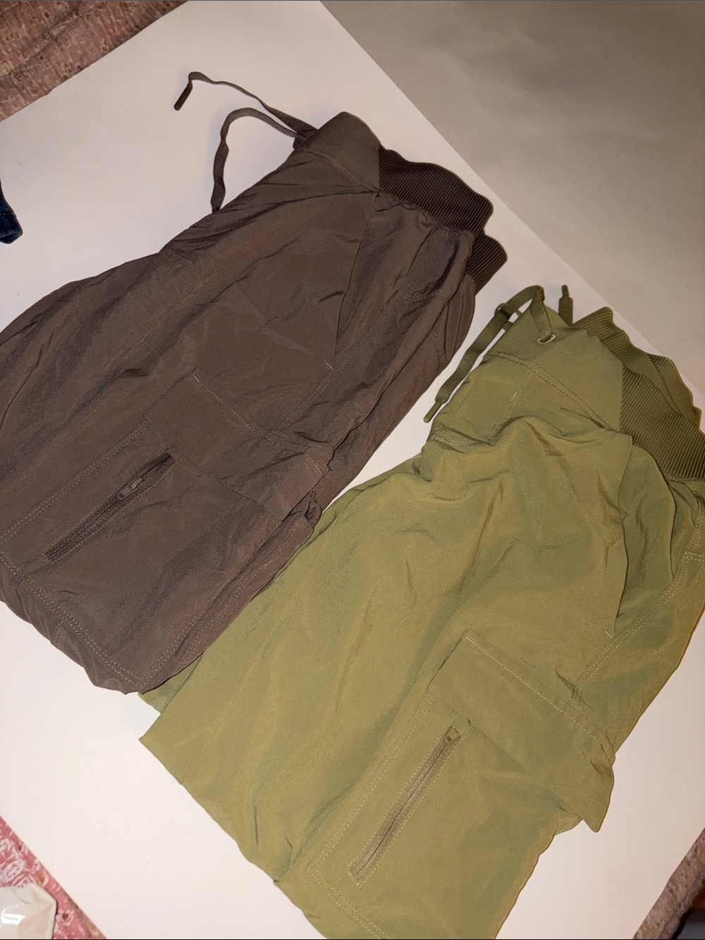 Lightweight Cargo Jogger workout pants - Olive & Brown